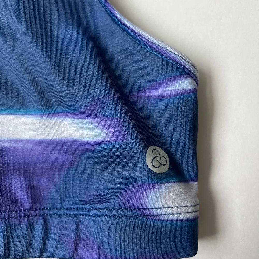 Zella Girl blue purple white crop top size large (10/12)